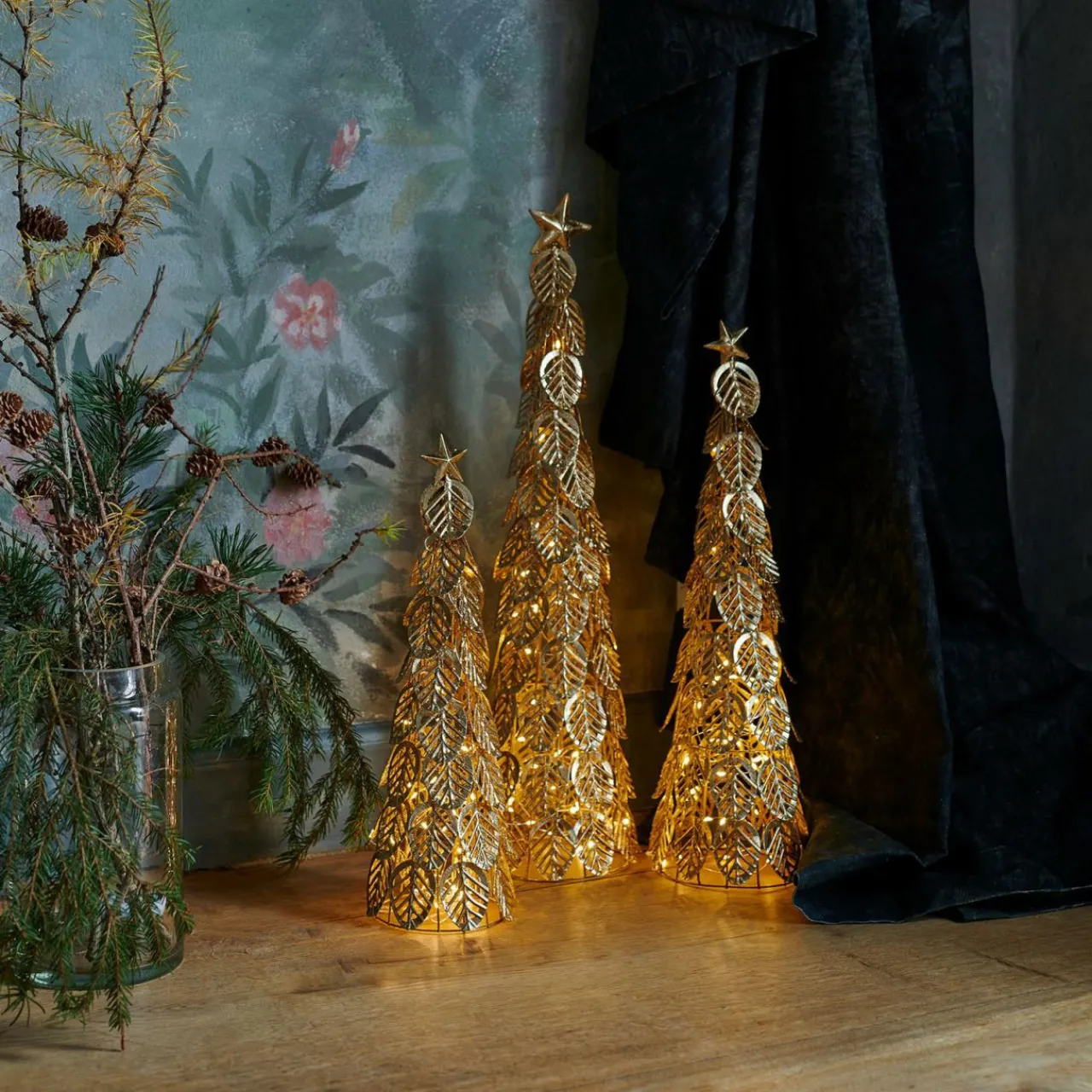 Sirius Arbre décoratif LED Kirstine, doré, hauteur 43 cm^ Lumière De Noël