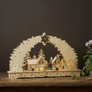 STAR TRADING Arc lumineux LED Bamberg ville, piles^ Lumière De Noël