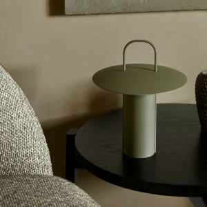 Audo Copenhagen Audo Ray lampe table LED, portable, vert poussière^ Lampes Décoratives