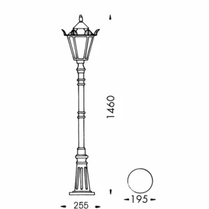 Albert Leuchten Avec ses magnifiques ornements en métal sur le pot^ Lampadaires D'Extérieur