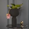 AYTM pot de fleurs Torus, noir, Ø 22 cm, hauteur 30,6 cm, fer^ Meubles & Aménagements