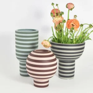AYTM Vase Varia, noir, Ø 23 cm, hauteur 24 cm, céramique^ Meubles & Aménagements