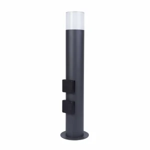 G & L Handels GmbH Borne lumineuse 400140024, hauteur 60 cm, anthracite, 2 prises de courant^ Bornes Éclairage Extérieur