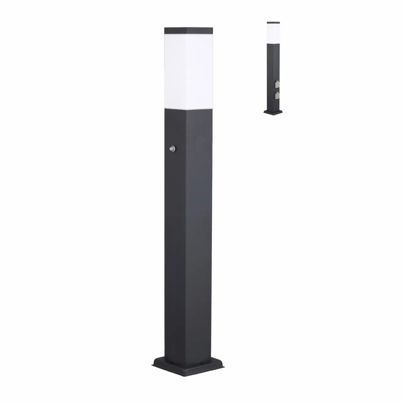 borne_lumineuse__va_capteur_anthracite__prises_de_courant_1.webp G & L Handels GmbH Borne lumineuse 400166142, V2A, capteur, anthracite, 2 prises de courant^ Bornes Éclairage Extérieur