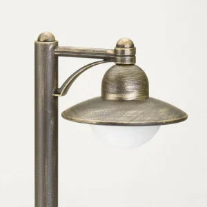 Albert Leuchten Borne lumineuse Carla avec bras, brun/laiton^ Bornes Éclairage Extérieur