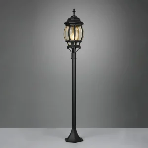 Trio Lighting Borne lumineuse Elvo, noir mat, hauteur 100 cm, aluminium^ Bornes Éclairage Extérieur