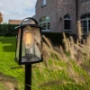 LUTEC Borne lumineuse Kelsey avec verre orné de gouttes^ Bornes Éclairage Extérieur