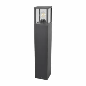 Lucande Borne lumineuse Klemens, gris graphite, 65 cm^ Bornes Éclairage Extérieur