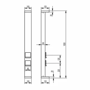 Deko-Light Borne lumineuse LED Lerna, hauteur 100 cm, CCT, gris, prises de courant^ Bornes Éclairage Extérieur