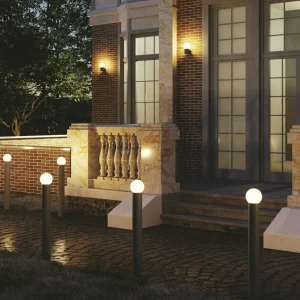 Eco-Light Borne lumineuse Skittle avec abat-jour sphérique, hauteur 100 cm^ Bornes Éclairage Extérieur