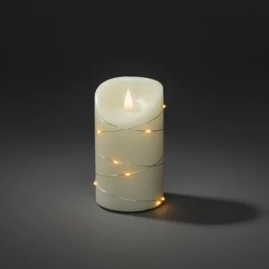 Konstsmide Christmas Bougie en cire LED blanche couleur de lumière blanc chaud 17,8 cm^ Lumière De Noël