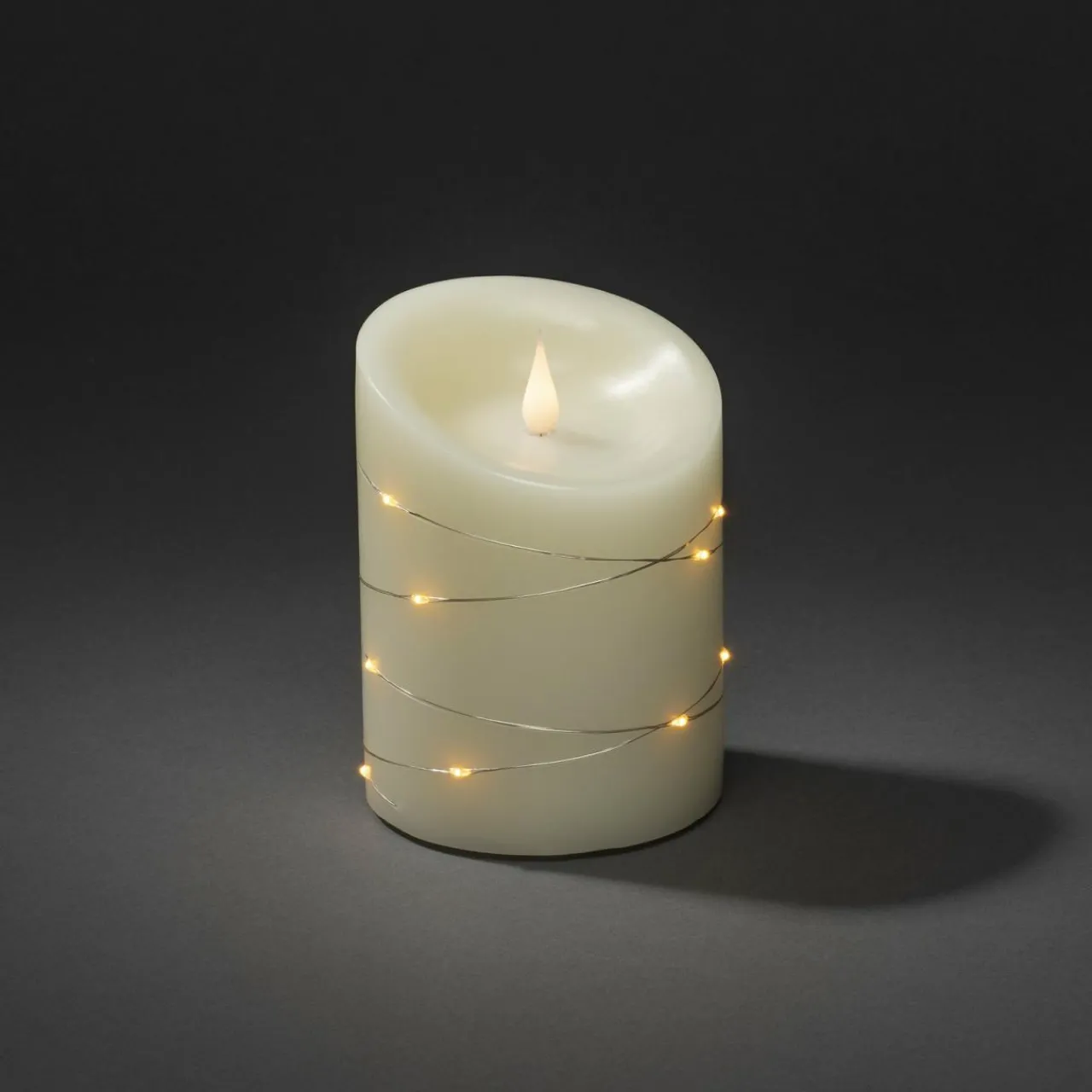 Konstsmide Christmas Bougie en cire LED crème couleur de lumière ambre hauteur14cm^ Lumière De Noël