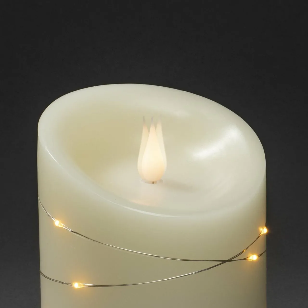 Konstsmide Christmas Bougie en cire LED crème couleur de lumière ambre hauteur14cm^ Lumière De Noël