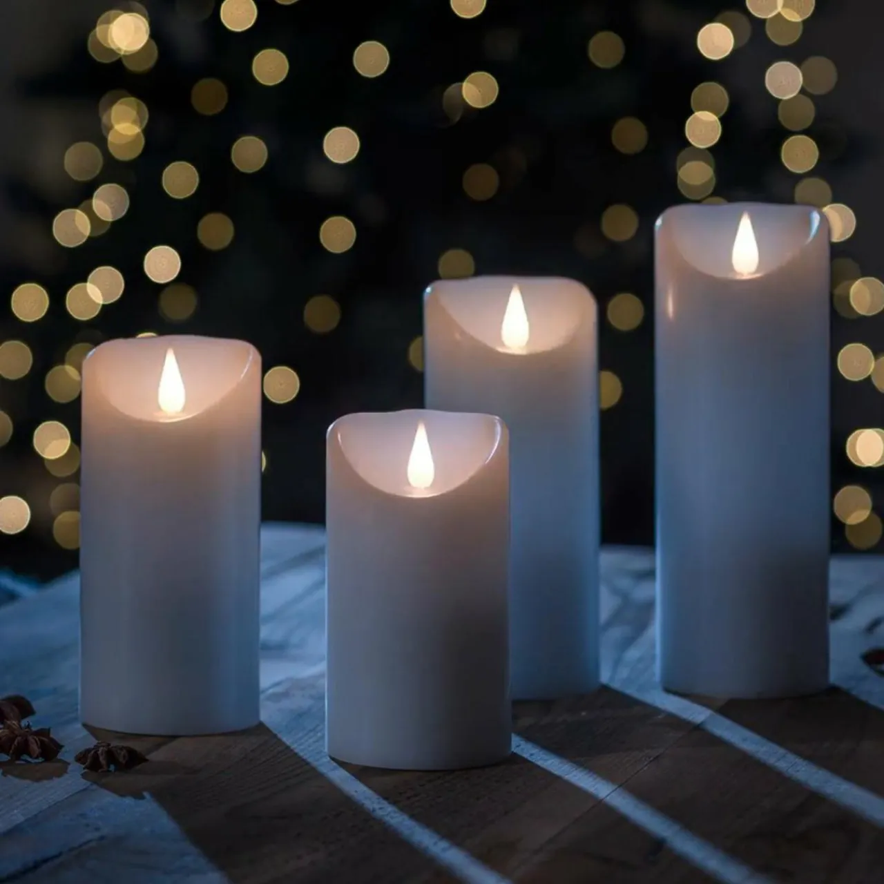 bougie_led_cire_vritable__avec_flamme_d_3.webp Konstsmide Christmas Bougie LED Cire véritable - avec flamme 3D^ Lumière De Noël