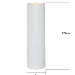 STAR TRADING Bougie LED Flamme Rak 37,5 cm blanc Plastique Fonctionnement sur piles^ Lumière De Noël