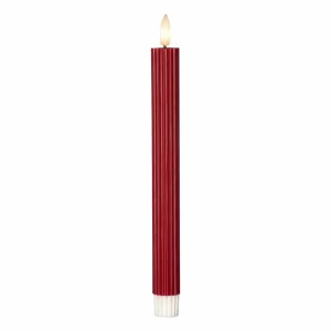 STAR TRADING Bougie LED Flamme Stripe, rouge, 25 cm, cire, batterie, set de 2 pièces^ Lumière De Noël