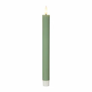 STAR TRADING Bougie LED Flamme Stripe, vert, 25 cm, pile de cire Set de 2 pièces^ Lumière De Noël