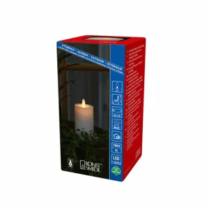 Konstsmide Christmas Bougie LED IP44 blanc crème lisse hauteur 18cm^ Lumière De Noël