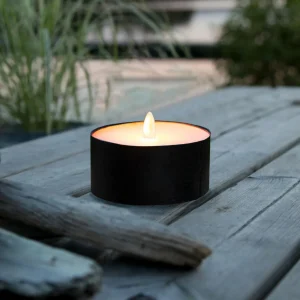 STAR TRADING Bougie LED Torch Candle noir Métal/cire Fonctionnement sur piles^ Lampes Décoratives