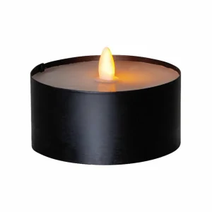 STAR TRADING Bougie LED Torch Candle noir Métal/cire Fonctionnement sur piles^ Lampes Décoratives