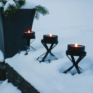 STAR TRADING Bougie LED Torch Candle noir Métal/cire Fonctionnement sur piles^ Lampes Décoratives