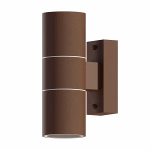 Calex applique d'extérieur GU10 acier inoxydable up/down 17 cm, brun^ Appliques Murales Extérieures