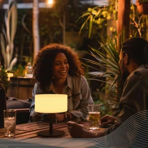 Calex lampe à poser LED rechargeable, IP44, interrupteur à tirette^ Lampes Décoratives