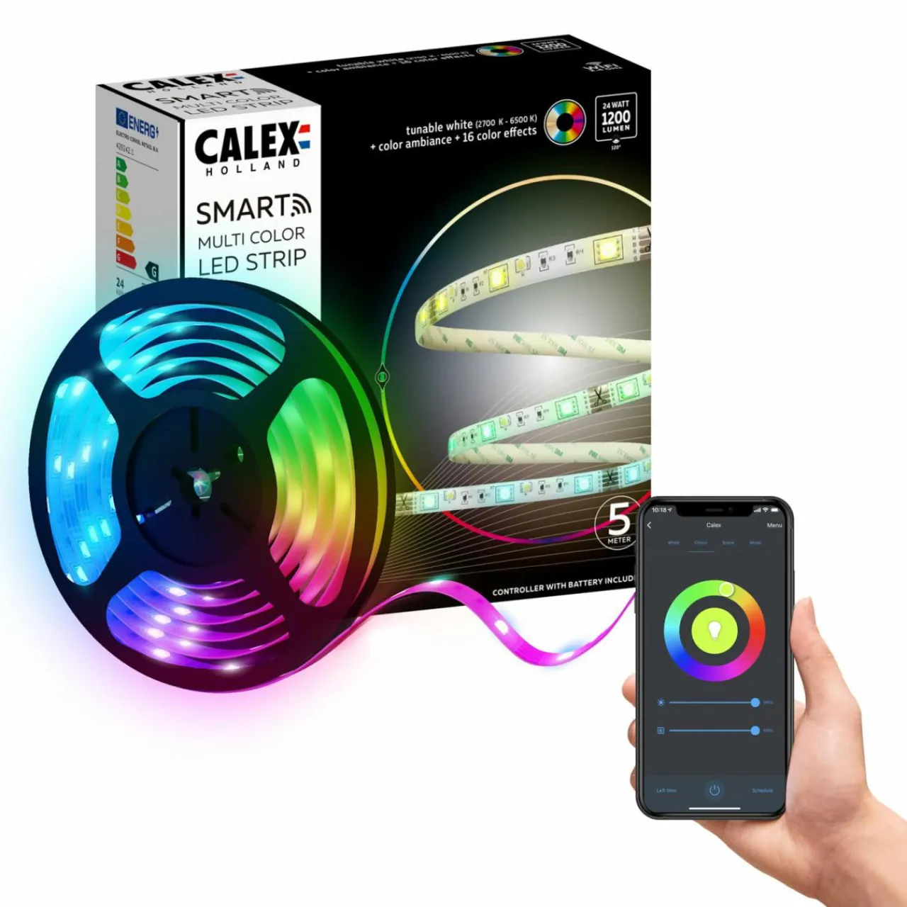 calex_smart_led_striplight_rgbw_m_tlcommande_2.webp Calex Smart LED Striplight RGBW, 5m, télécommande^ Lampes Décoratives