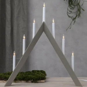 STAR TRADING Chandelier Arrow, pointe, 7 lampes, blanc^ Lumière De Noël