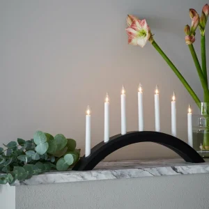 Markslöjd Chandelier Avento en bois à 7 lampes, noir^ Lumière De Noël