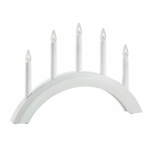 Markslöjd Chandelier Avento en bois, à cinq lampes, blanc^ Lumière De Noël