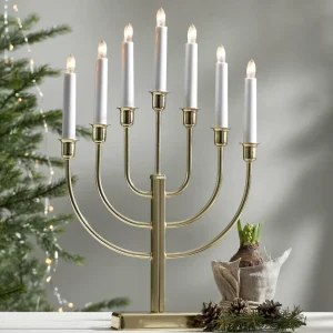 STAR TRADING Chandelier Kristina, laiton métal hauteur 47cm 7 lampes^ Lumière De Noël