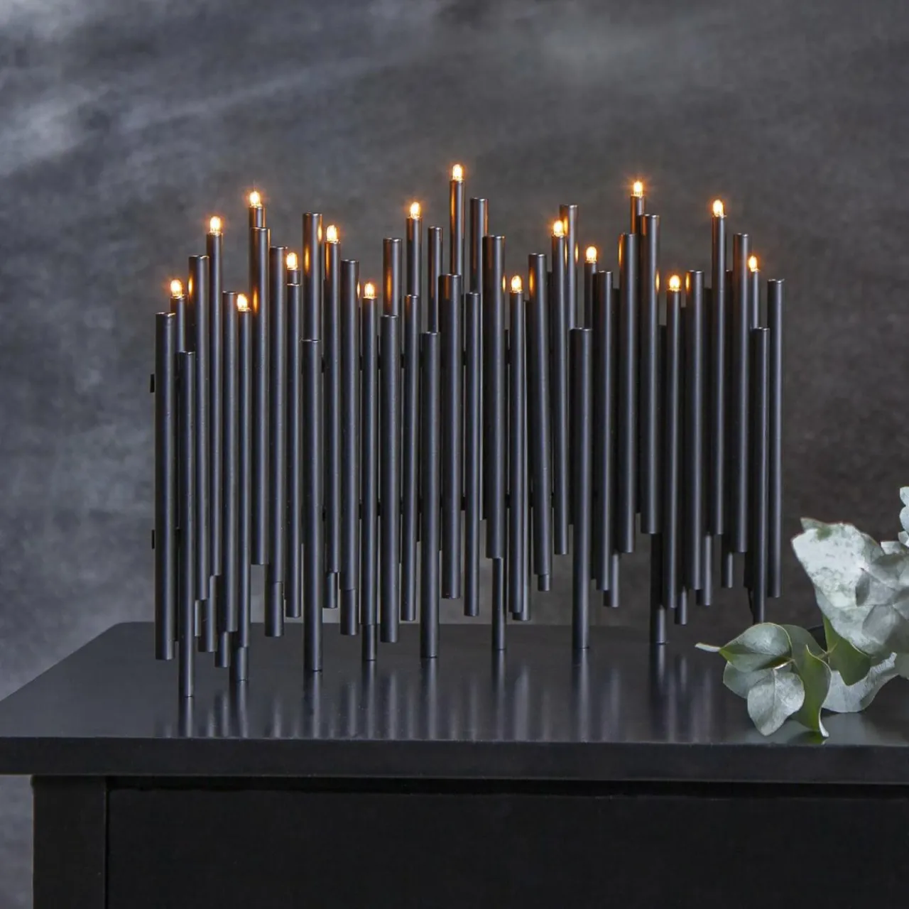 chandelier_note__lampes_noir_0.webp STAR TRADING Chandelier Note, à 16 lampes, noir^ Lumière De Noël