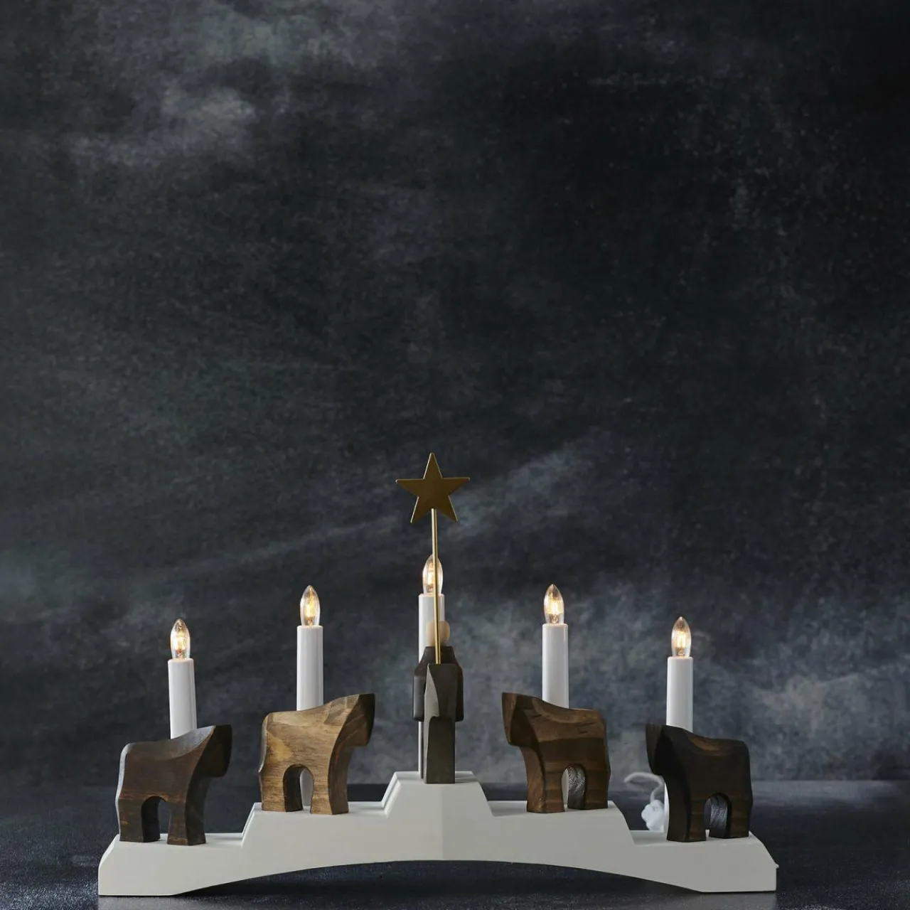 chandelier_staffans_flar_brunblanc_3.webp STAR TRADING Chandelier Staffans fålar, brun/blanc^ Lumière De Noël