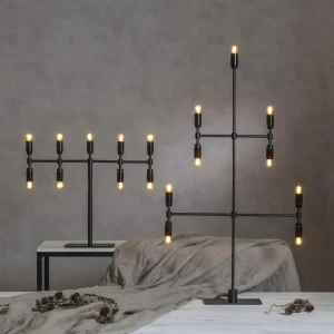 STAR TRADING Chandelier Twice, noir à 9 lampes, 42 cm^ Lumière De Noël