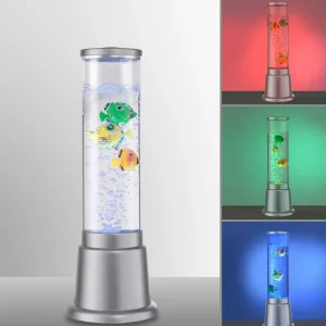 JUST LIGHT. Colonne d’eau Ava avec LED et poissons, 36 cm^ Lampes Décoratives