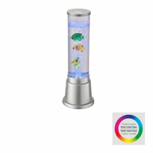 JUST LIGHT. Colonne d’eau Ava avec LED et poissons, 36 cm^ Lampes Décoratives
