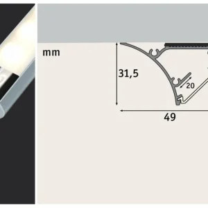 Paulmann Corner Profil de 1 m pour bande LED^ Lampes Décoratives