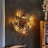 Sirius Couronne LED Alfi, verte/enneigée, Ø 45 cm^ Lumière De Noël