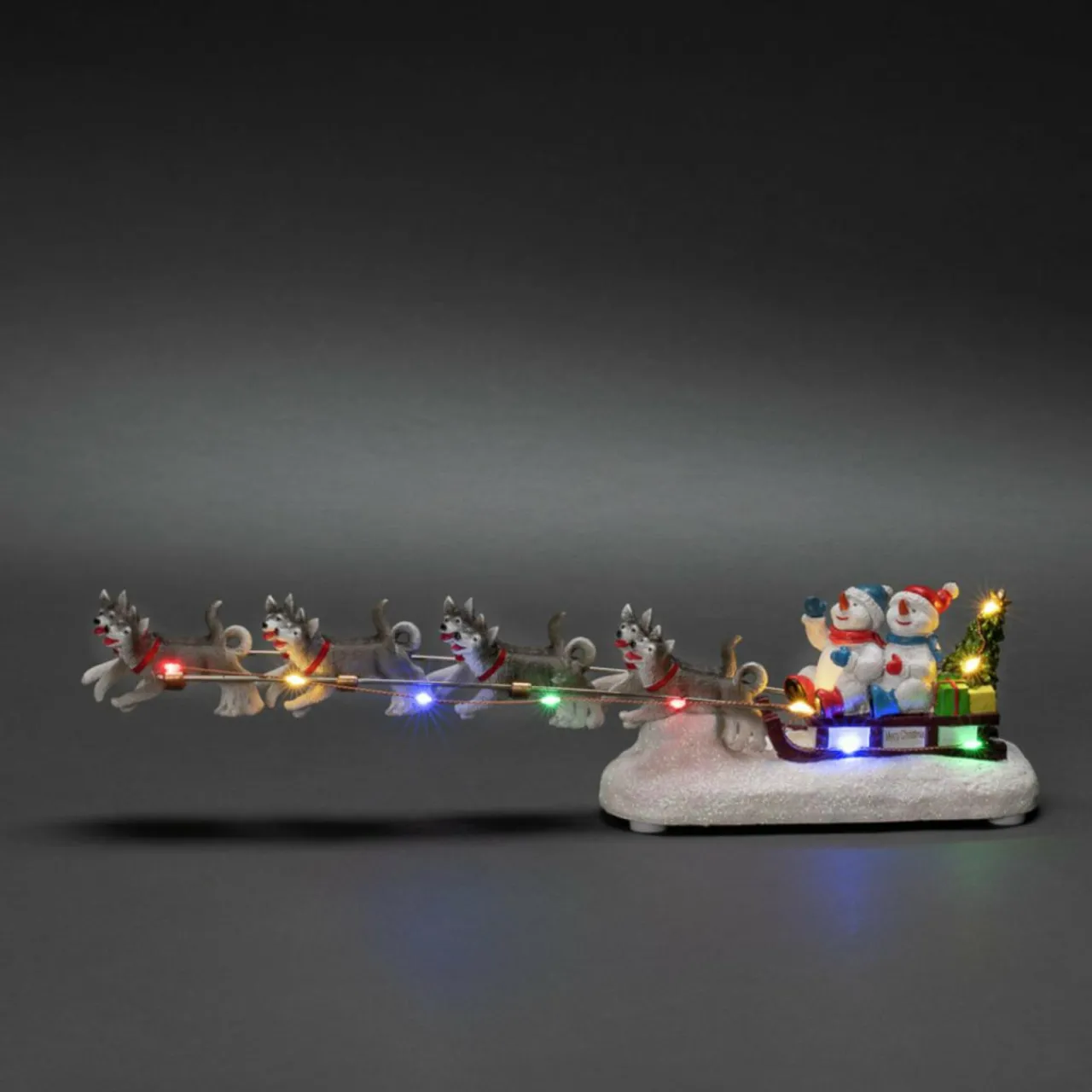 Konstsmide Christmas Déco table Bonhomme de neige traîneau LED colorées^ Lumière De Noël