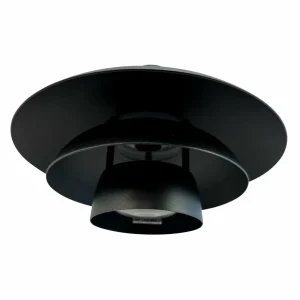 Dyberg Larsen applique d'extérieur Morph, Ø 24 cm, noir, métal^ Appliques Murales Extérieures