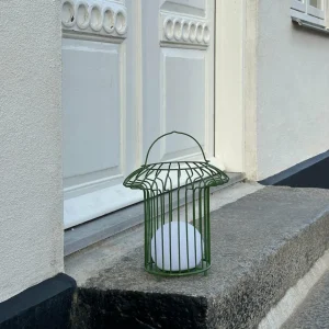 Dyberg Larsen Lampe de table LED rechargeable Basket, vert, métal^ Lampes Décoratives