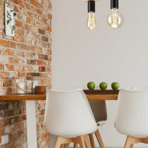 Envostar Esan plafonnier en bois de hêtre à 2 lampes^ Luminaires Durables