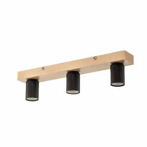 Envostar Esan plafonnier en bois de hêtre à 3 lampes^ Luminaires Durables