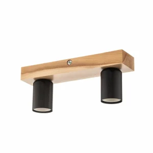 Envostar Esan plafonnier en bois de hêtre à 2 lampes^ Luminaires Durables