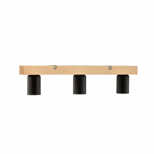 Envostar Esan plafonnier en bois de hêtre à 3 lampes^ Luminaires Durables