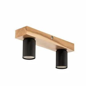Envostar Esan plafonnier en bois de hêtre à 2 lampes^ Luminaires Durables