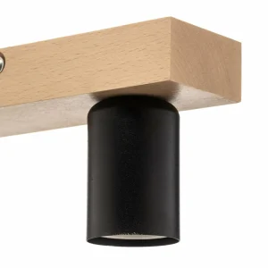 Envostar Esan plafonnier en bois de hêtre à 2 lampes^ Luminaires Durables