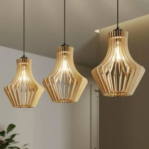 Envostar Floj Suspension en contreplaqué de bouleau à 3 lampes^ Luminaires Durables