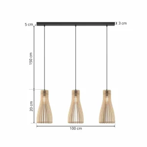 Envostar Furn suspension, contreplaqué de bouleau, 3 lampes^ Luminaires Durables